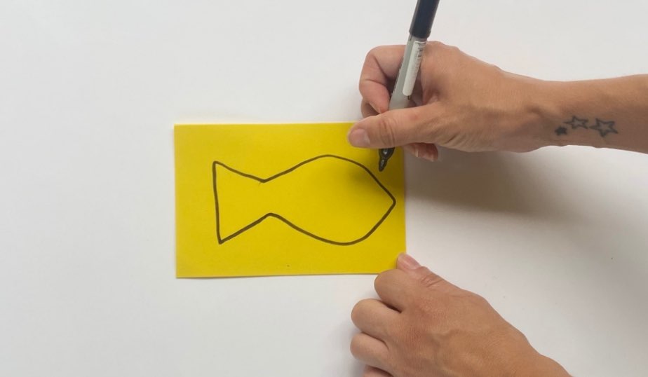 fish drawn with marker on craft foam or construction paper